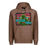 Chestnut stuck on you heart cactus serape leopard background Premium Hoodie - Jasminsmagicworld