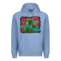 Colony Blue stuck on you heart cactus serape leopard background Premium Hoodie - Jasminsmagicworld