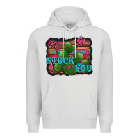 Dove Grey stuck on you heart cactus serape leopard background Premium Hoodie - Jasminsmagicworld