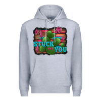 Heather Grey stuck on you heart cactus serape leopard background Premium Hoodie - Jasminsmagicworld