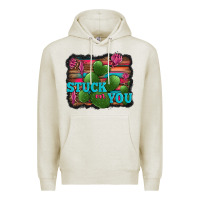 Oatmeal Heather stuck on you heart cactus serape leopard background Premium Hoodie - Jasminsmagicworld