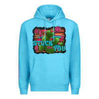 Ocean Blue stuck on you heart cactus serape leopard background Premium Hoodie - Jasminsmagicworld