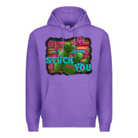 Purple stuck on you heart cactus serape leopard background Premium Hoodie - Jasminsmagicworld
