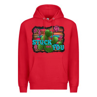 Red stuck on you heart cactus serape leopard background Premium Hoodie - Jasminsmagicworld