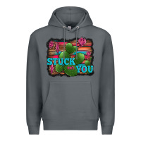 Rock stuck on you heart cactus serape leopard background Premium Hoodie - Jasminsmagicworld