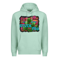 Seafoam stuck on you heart cactus serape leopard background Premium Hoodie - Jasminsmagicworld