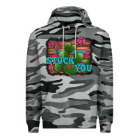 Slate Camo stuck on you heart cactus serape leopard background Premium Hoodie - Jasminsmagicworld