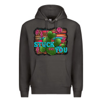 Smoke stuck on you heart cactus serape leopard background Premium Hoodie - Jasminsmagicworld