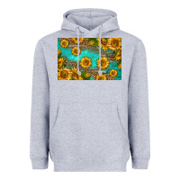 Heather Grey western sunflowers skinny metal can holder Heavyweight Hoodie - HRA Design Shop