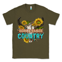 Army Green born and raised country tbw Classic Tee - texasbilliewilder