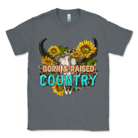 Charcoal Heather born and raised country tbw Classic Tee - texasbilliewilder