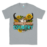 Heather Grey born and raised country tbw Classic Tee - texasbilliewilder