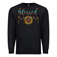 Black blessed mom Premium Sweatshirt - CowhideDigitalArt