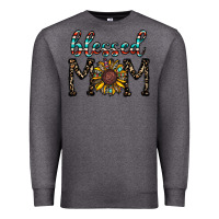 Charcoal Heather blessed mom Premium Sweatshirt - CowhideDigitalArt