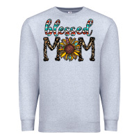 Heather Grey blessed mom Premium Sweatshirt - CowhideDigitalArt