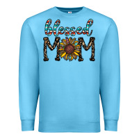 Ocean Blue blessed mom Premium Sweatshirt - CowhideDigitalArt