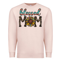 Pale Pink blessed mom Premium Sweatshirt - CowhideDigitalArt