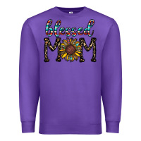 Purple blessed mom Premium Sweatshirt - CowhideDigitalArt