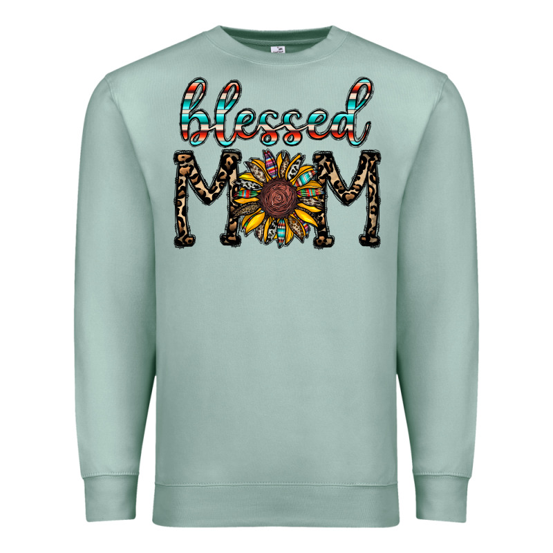 Blessed Mom Premium Sweatshirt by CowhideDigitalArt | Teevron