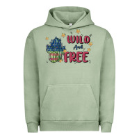 Pigment Oil Green wild and free Urban Hoodie - MaliasSmallBusiness