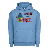 Pigment Pebble Blue wild and free Urban Hoodie - MaliasSmallBusiness