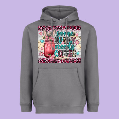 Some Bunny Needs Coffee 20oz Tumbler Heavyweight Hoodie Designed By Neo Western