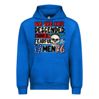 Cobalt we are not descended from a fearful me Urban Hoodie - MaliasSmallBusiness