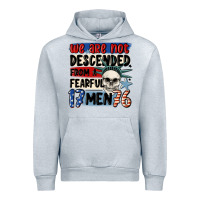 Heather Grey we are not descended from a fearful me Urban Hoodie - MaliasSmallBusiness