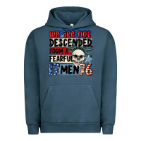 Pigment Midnight Navy we are not descended from a fearful me Urban Hoodie - MaliasSmallBusiness