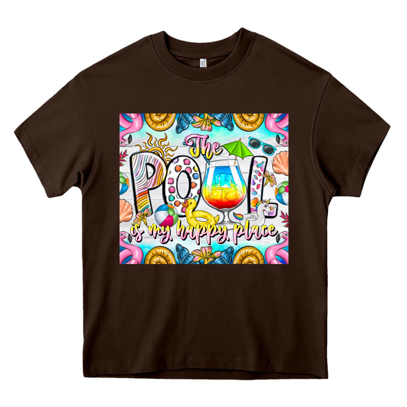 The Pool Is My Happy Place Heavy Core Tee by CowhideDigitalArt | Teevron