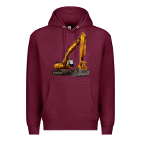 Burgundy excavator Premium Hoodie - LillyAllenDesigns