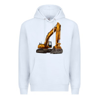 White excavator Premium Hoodie - LillyAllenDesigns
