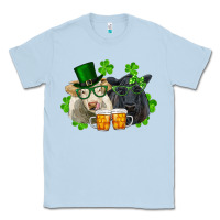 Dusty Blue St. Patrick's Day Charolais And Black Angus Cows Classic Tee - RanaPortraitStore