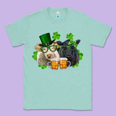 St. Patrick's Day Charolais And Black Angus Cows Classic Tee Designed By Ranaportraitstore