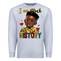 Heather Grey i am black history black boy Premium Sweatshirt - HRA Design Shop