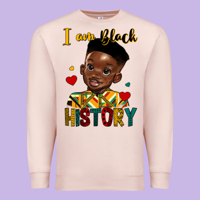I Am Black History Black Boy Premium Sweatshirt Designed By Hra Design Shop