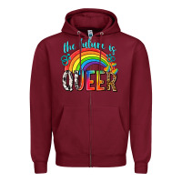 Burgundy the future is queer Zipper Hoodie - texasbilliewilder