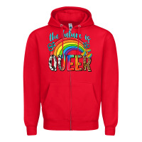 Red the future is queer Zipper Hoodie - texasbilliewilder