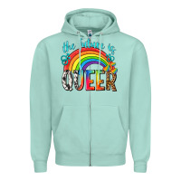 Seafoam the future is queer Zipper Hoodie - texasbilliewilder