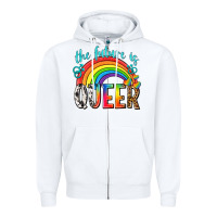 White the future is queer Zipper Hoodie - texasbilliewilder