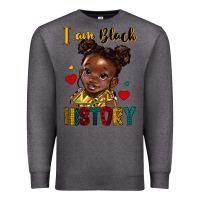 Charcoal Heather i am black history Premium Sweatshirt - HRA Design Shop