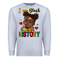 Heather Grey i am black history Premium Sweatshirt - HRA Design Shop