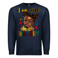Navy i am black history Premium Sweatshirt - HRA Design Shop