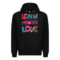 Black loads of love valentine's day truck Premium Hoodie - Jasminsmagicworld