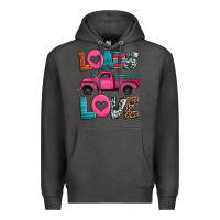 Charcoal Heather loads of love valentine's day truck Premium Hoodie - Jasminsmagicworld