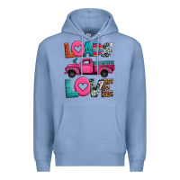 Colony Blue loads of love valentine's day truck Premium Hoodie - Jasminsmagicworld