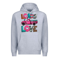 Heather Grey loads of love valentine's day truck Premium Hoodie - Jasminsmagicworld