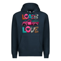 Navy loads of love valentine's day truck Premium Hoodie - Jasminsmagicworld
