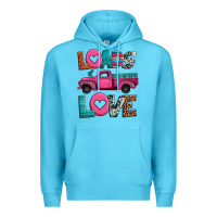 Ocean Blue loads of love valentine's day truck Premium Hoodie - Jasminsmagicworld