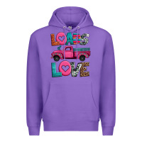 Purple loads of love valentine's day truck Premium Hoodie - Jasminsmagicworld